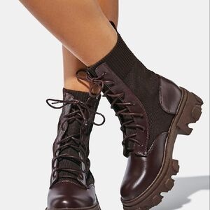 Stylish Brown Combat Boots